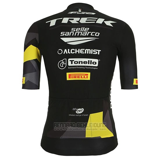 2019 Fahrradbekleidung Trek Selle San Marco Shwarz Gelb Trikot Kurzarm und Tragerhose - zum Schließen ins Bild klicken